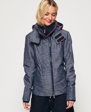 Superdry Tech Hooded Pop Cipzár SD-Windcheater Női Kabát Sötétkék/Rózsaszín | TAPGR6724